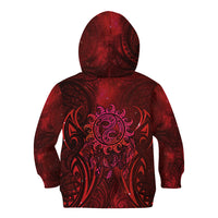 New Zealand Dream Catcher Kid Hoodie Maori Koru Pattern Red Version LT05 - Polynesian Pride