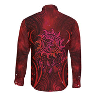 New Zealand Dream Catcher Long Sleeve Button Shirt Maori Koru Pattern Red Version LT05 - Polynesian Pride
