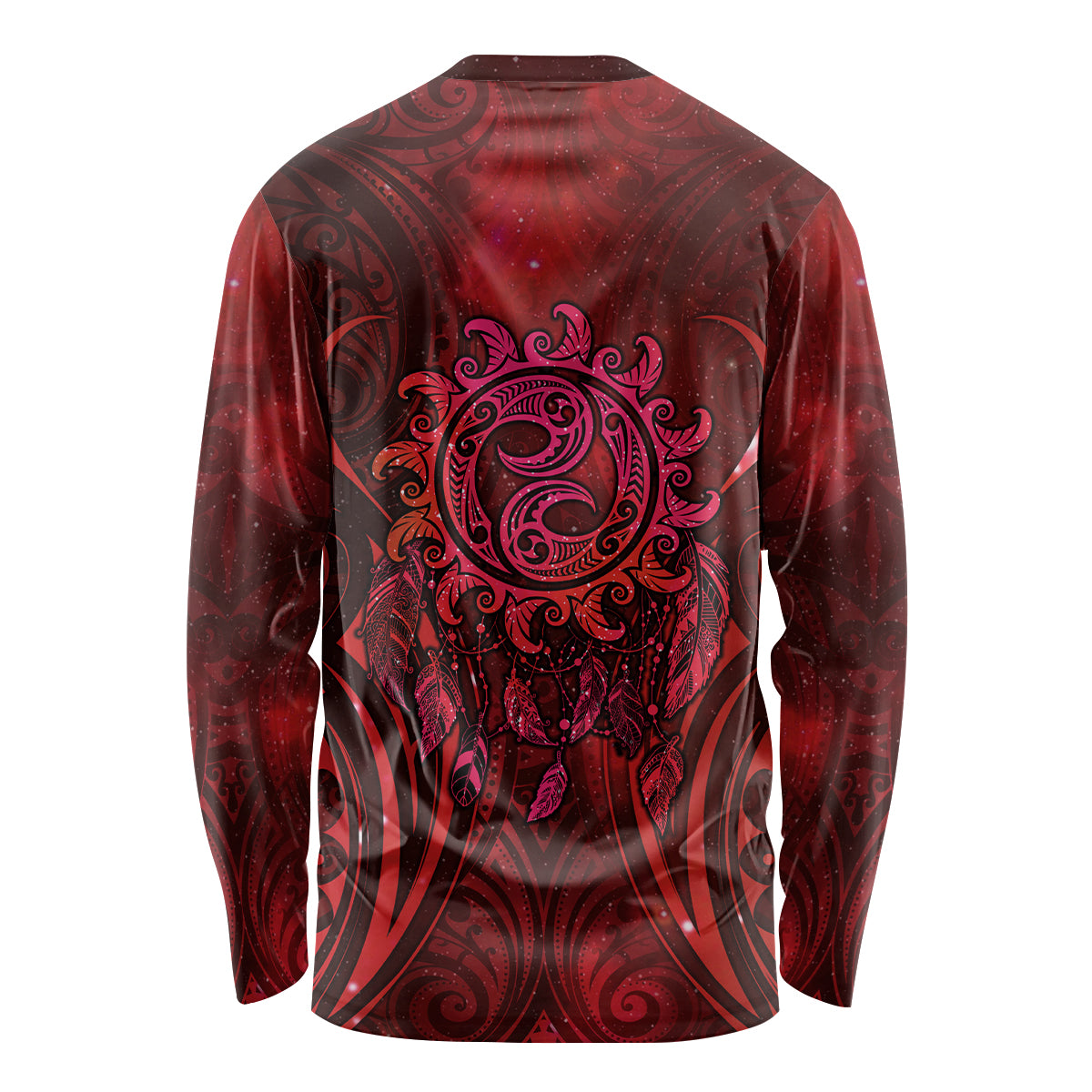 New Zealand Dream Catcher Long Sleeve Shirt Maori Koru Pattern Red Version LT05 - Polynesian Pride