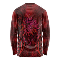 New Zealand Dream Catcher Long Sleeve Shirt Maori Koru Pattern Red Version LT05 - Polynesian Pride