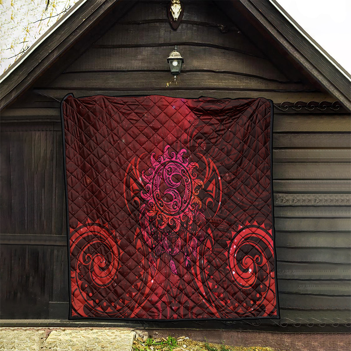 New Zealand Dream Catcher Quilt Maori Koru Pattern Red Version LT05 - Polynesian Pride