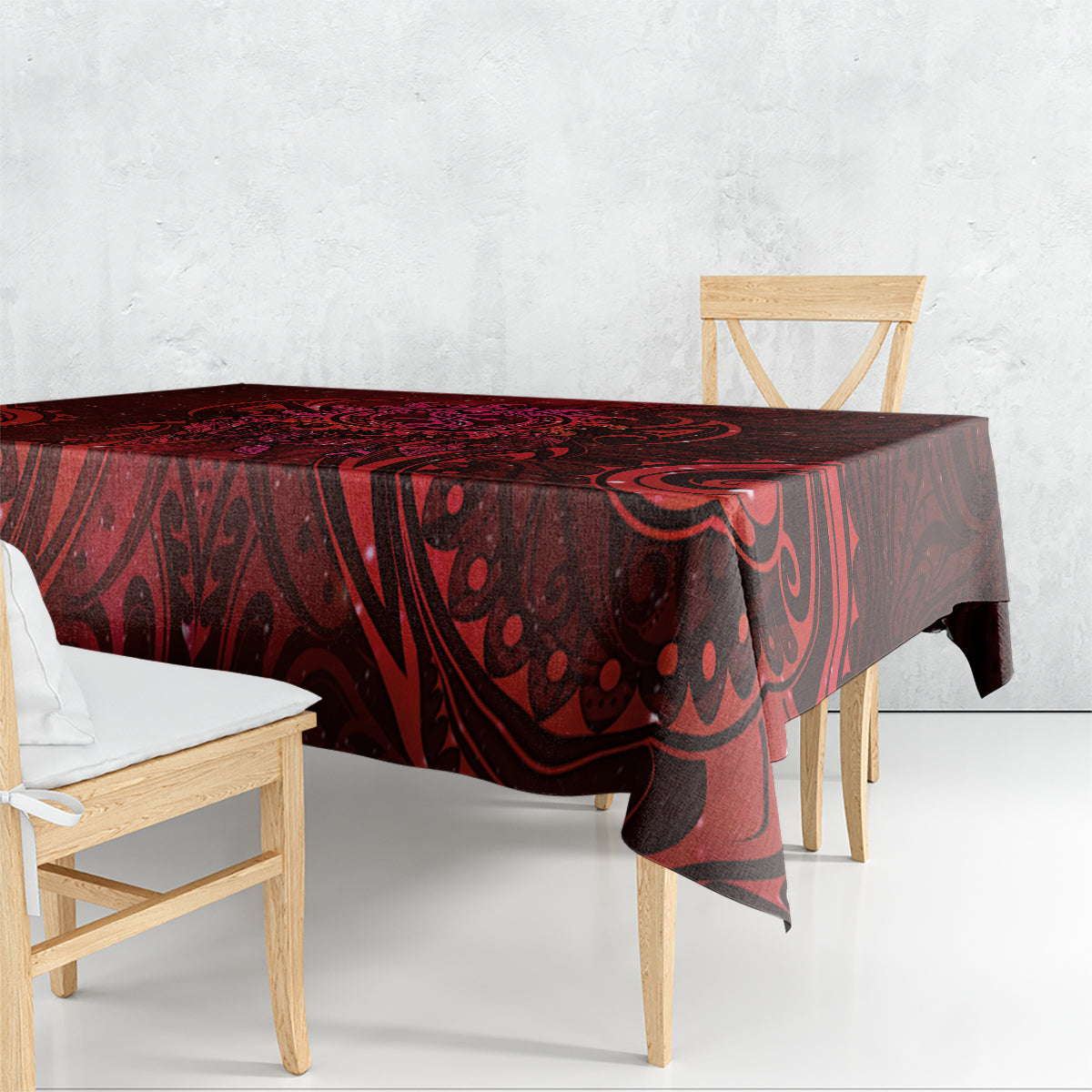 New Zealand Dream Catcher Tablecloth Maori Koru Pattern Red Version LT05 - Polynesian Pride