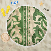 Hawaii Pua Kenikeni Lei Beach Blanket With Lau Maia Green LT05 One Size 150cm Green - Polynesian Pride
