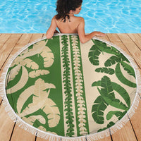 Hawaii Pua Kenikeni Lei Beach Blanket With Lau Maia Green LT05 - Polynesian Pride