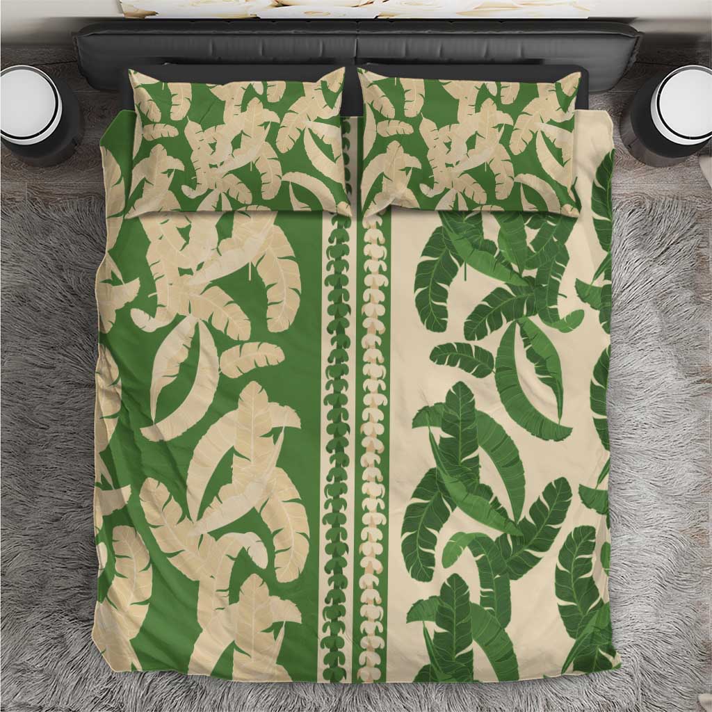 Hawaii Pua Kenikeni Lei Bedding Set With Lau Maia Green LT05 Green - Polynesian Pride