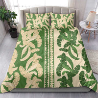 Hawaii Pua Kenikeni Lei Bedding Set With Lau Maia Green LT05 - Polynesian Pride