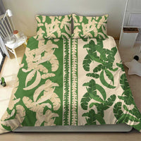 Hawaii Pua Kenikeni Lei Bedding Set With Lau Maia Green LT05 - Polynesian Pride