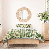 Hawaii Pua Kenikeni Lei Bedding Set With Lau Maia Green LT05 - Polynesian Pride
