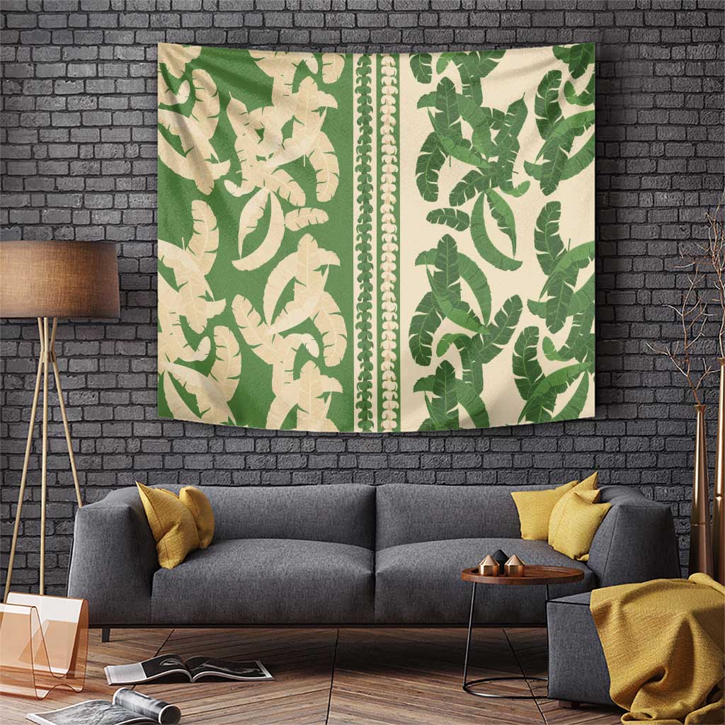 Hawaii Pua Kenikeni Lei Tapestry With Lau Maia Green LT05 Green - Polynesian Pride