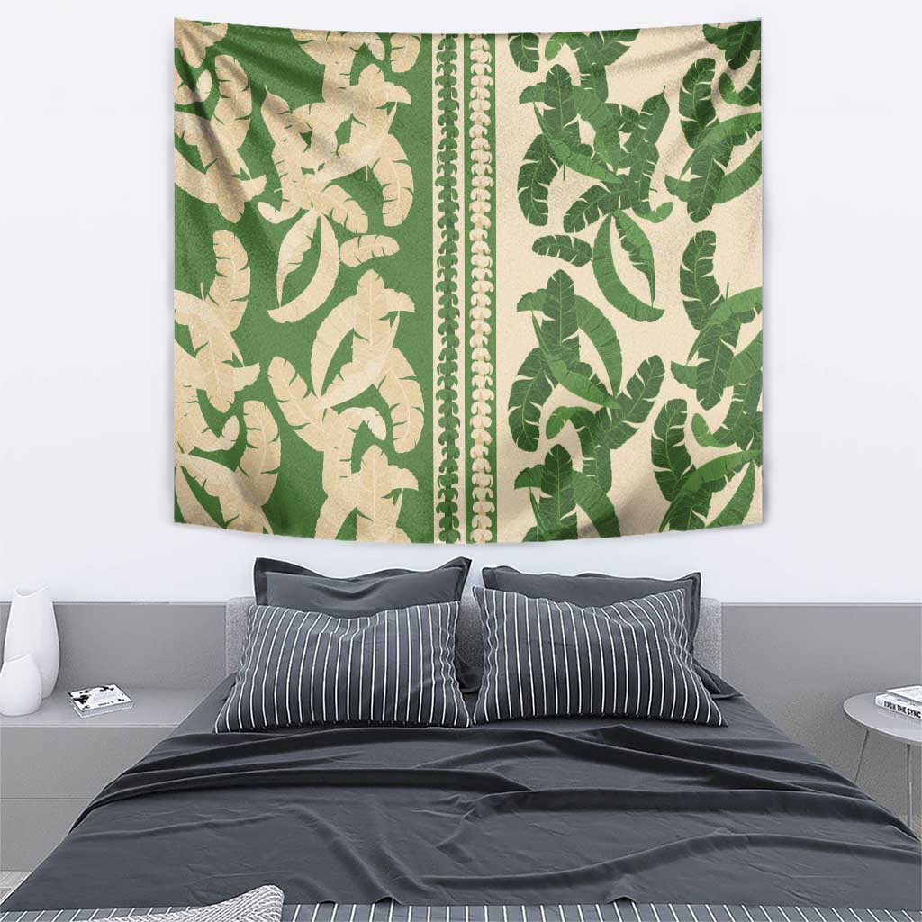 Hawaii Pua Kenikeni Lei Tapestry With Lau Maia Green LT05 - Polynesian Pride