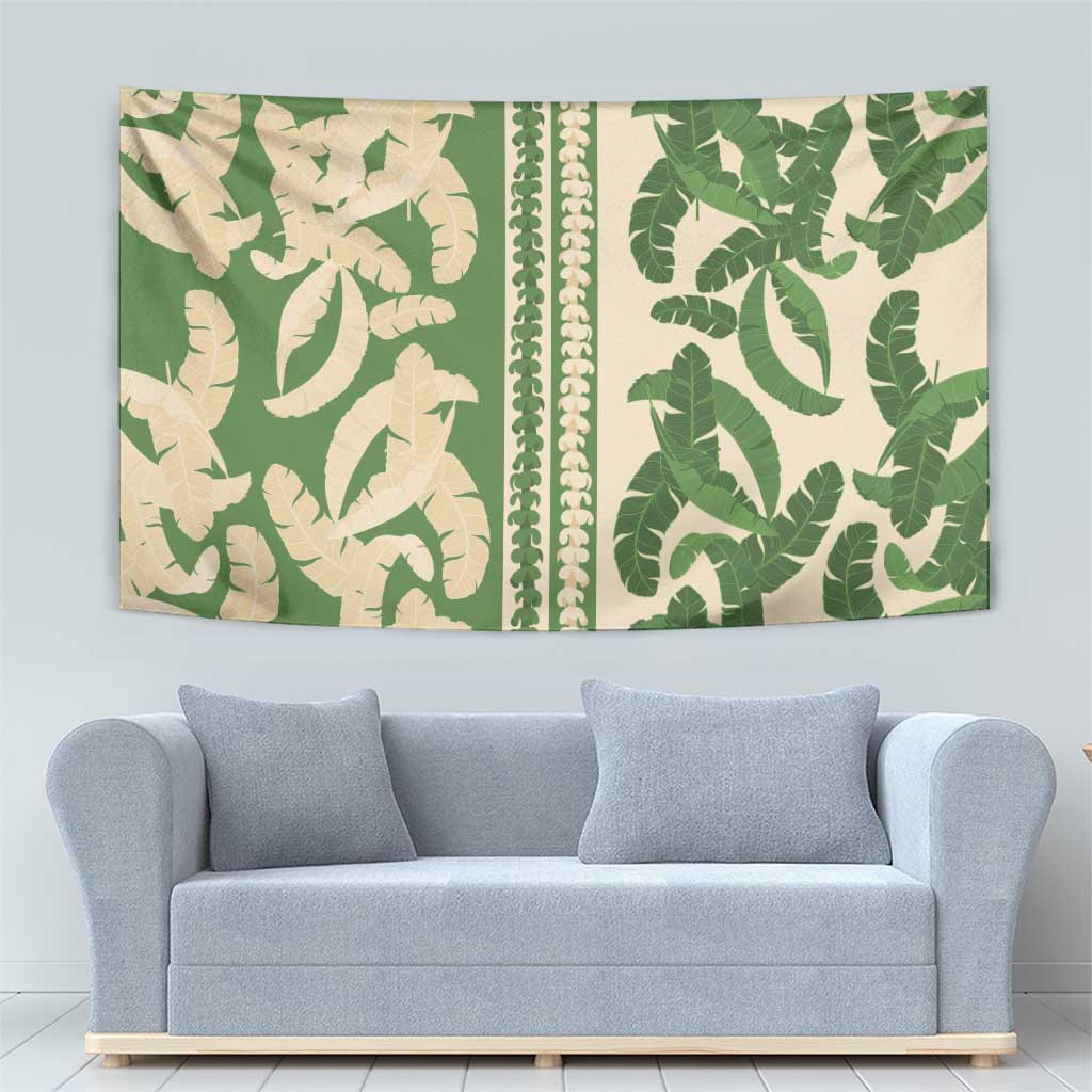 Hawaii Pua Kenikeni Lei Tapestry With Lau Maia Green LT05 - Polynesian Pride