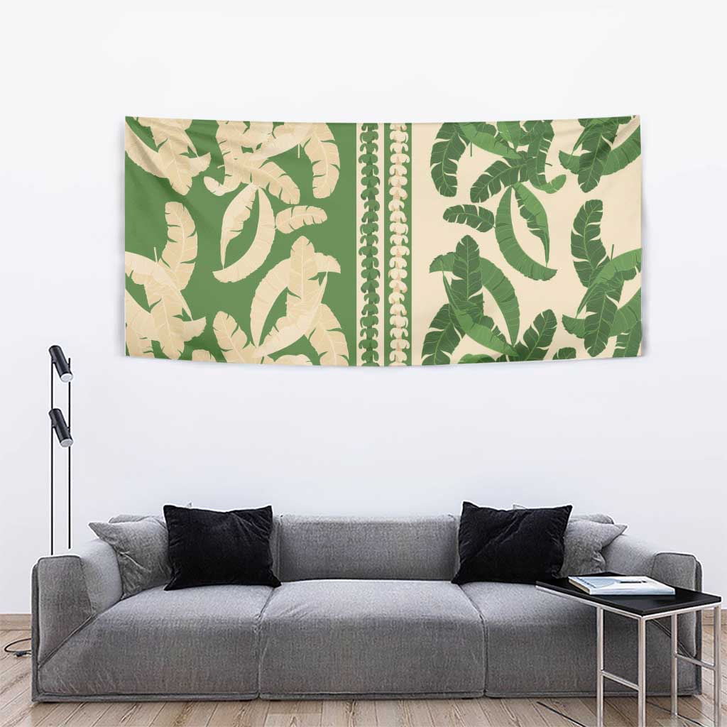 Hawaii Pua Kenikeni Lei Tapestry With Lau Maia Green LT05 - Polynesian Pride