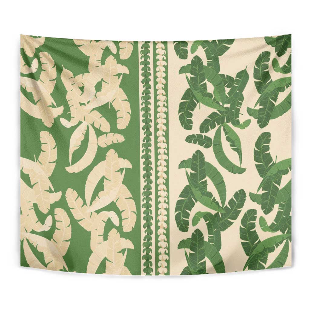 Hawaii Pua Kenikeni Lei Tapestry With Lau Maia Green LT05 - Polynesian Pride
