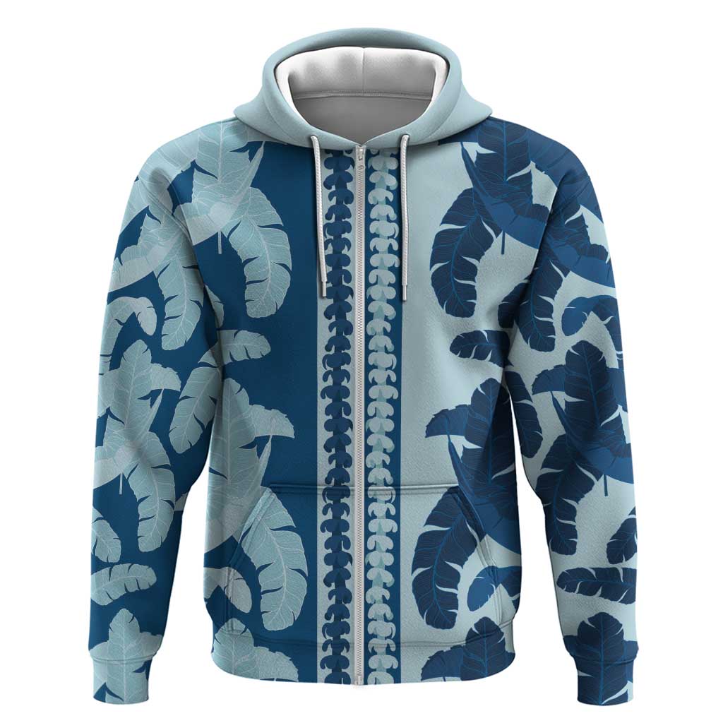 Hawaii Pua Kenikeni Lei Zip Hoodie With Lau Maia Royal Blue LT05 Zip Hoodie Blue - Polynesian Pride