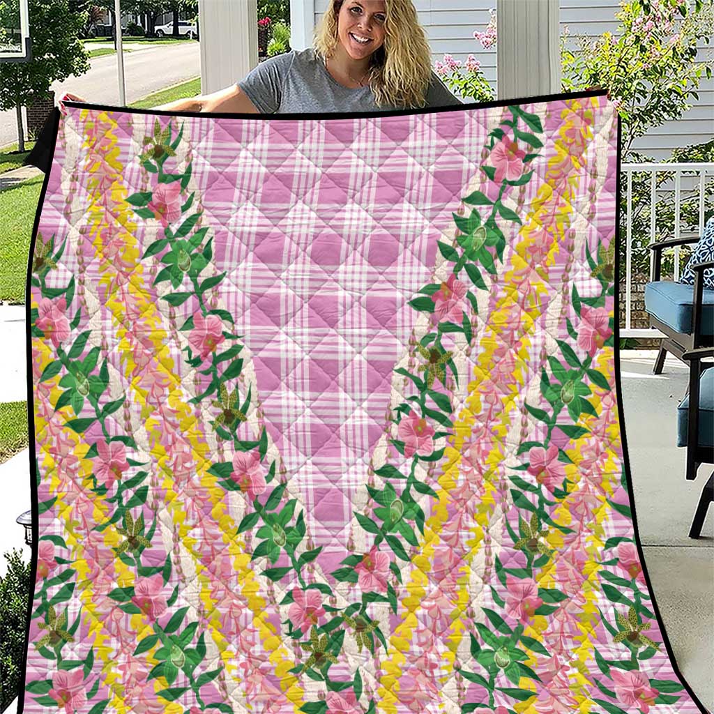 Hawaii Pikake Lokelani Plumeria Lei Quilt Pink Palaka Motifs LT05 Pink - Polynesian Pride