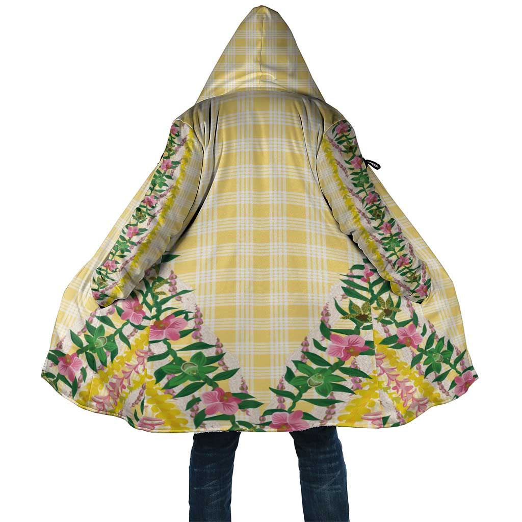 Hawaii Pikake Lokelani Plumeria Lei Cloak Yellow Palaka Motifs LT05 Unisex Yellow - Polynesian Pride