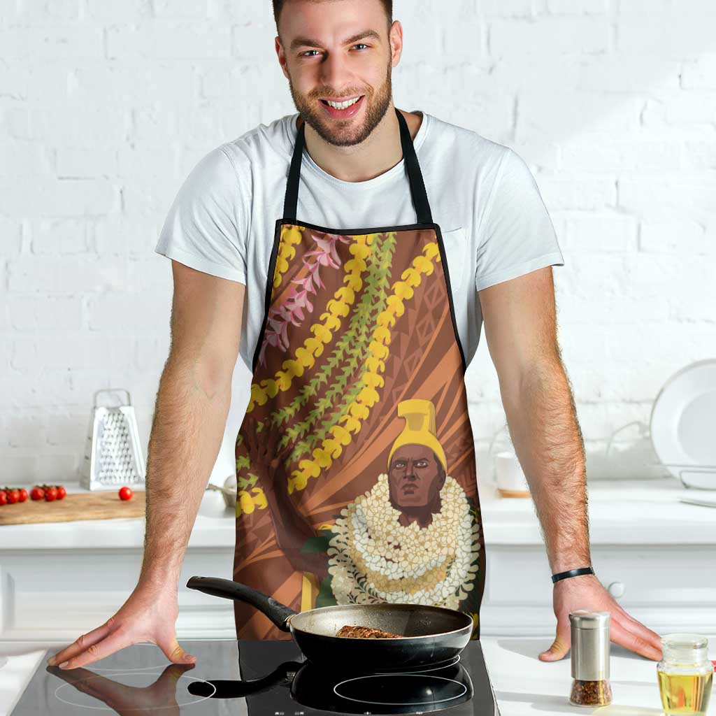 Hawaii King Kamehameha Apron Hawaiian Kakau Pattern With Leis LT05 - Polynesian Pride