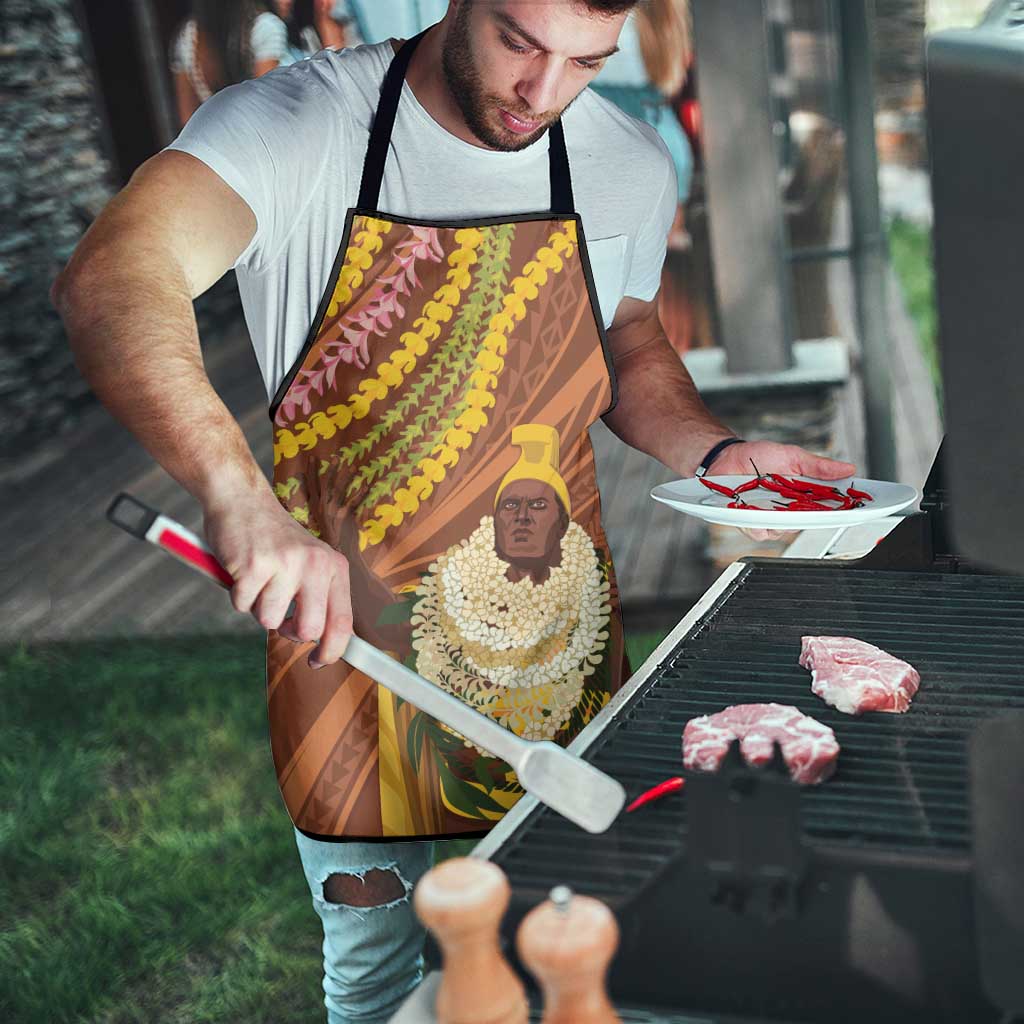 Hawaii King Kamehameha Apron Hawaiian Kakau Pattern With Leis LT05 - Polynesian Pride