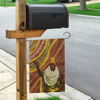 Hawaii King Kamehameha Garden Flag Hawaiian Kakau Pattern With Leis LT05 - Polynesian Pride