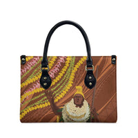 Hawaii King Kamehameha Leather Bag Hawaiian Kakau Pattern With Leis LT05 - Polynesian Pride