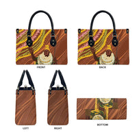 Hawaii King Kamehameha Leather Bag Hawaiian Kakau Pattern With Leis LT05 - Polynesian Pride