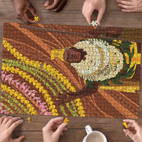 Hawaii King Kamehameha Puzzle Hawaiian Kakau Pattern With Leis LT05 - Polynesian Pride