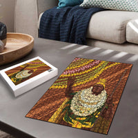 Hawaii King Kamehameha Puzzle Hawaiian Kakau Pattern With Leis LT05 - Polynesian Pride