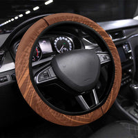 Hawaii King Kamehameha Steering Wheel Cover Hawaiian Kakau Pattern With Leis LT05 Universal Fit Brown - Polynesian Pride