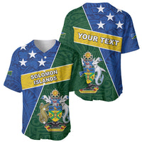 Personalised Solomon Islands Independence Day Baseball Jersey With Coat Of Arms LT05 - Polynesian Pride