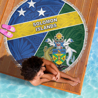 Solomon Islands Independence Day Beach Blanket With Coat Of Arms LT05 - Polynesian Pride