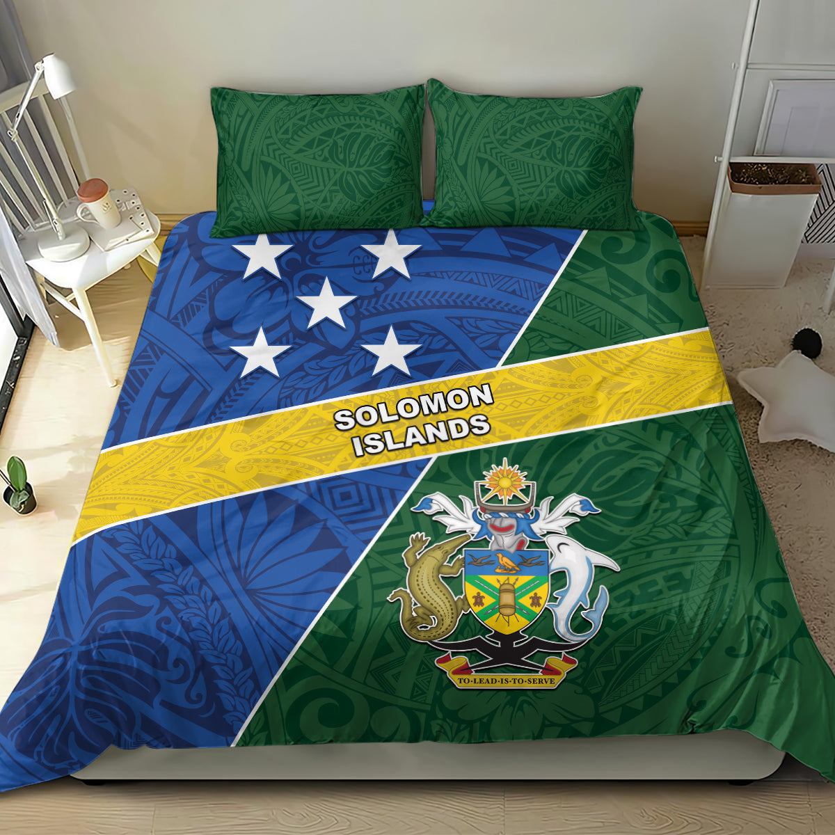 Solomon Islands Independence Day Bedding Set With Coat Of Arms LT05 - Polynesian Pride