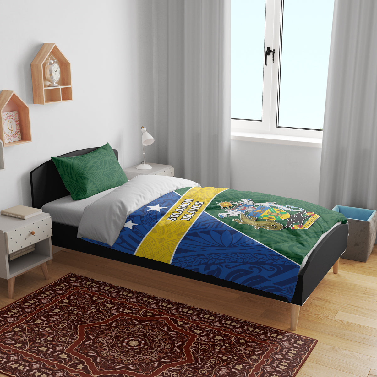Solomon Islands Independence Day Bedding Set With Coat Of Arms LT05 - Polynesian Pride