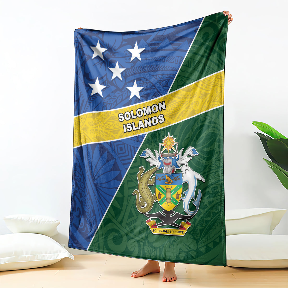 Solomon Islands Independence Day Blanket With Coat Of Arms LT05 - Polynesian Pride