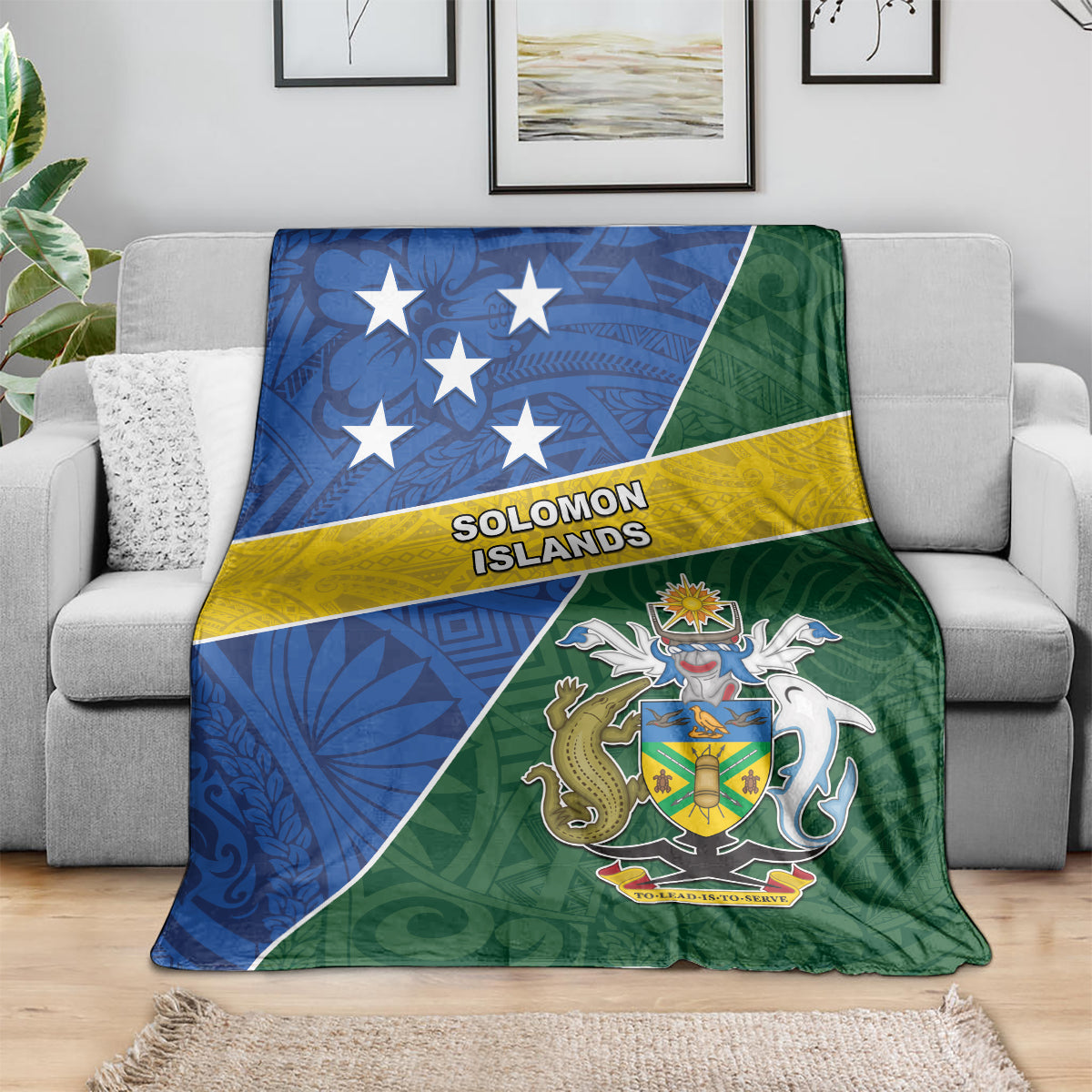 Solomon Islands Independence Day Blanket With Coat Of Arms LT05 - Polynesian Pride