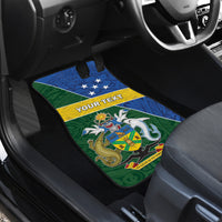 Personalized Solomon Islands Independence Day Car Mats With Coat Of Arms LT05 - Polynesian Pride