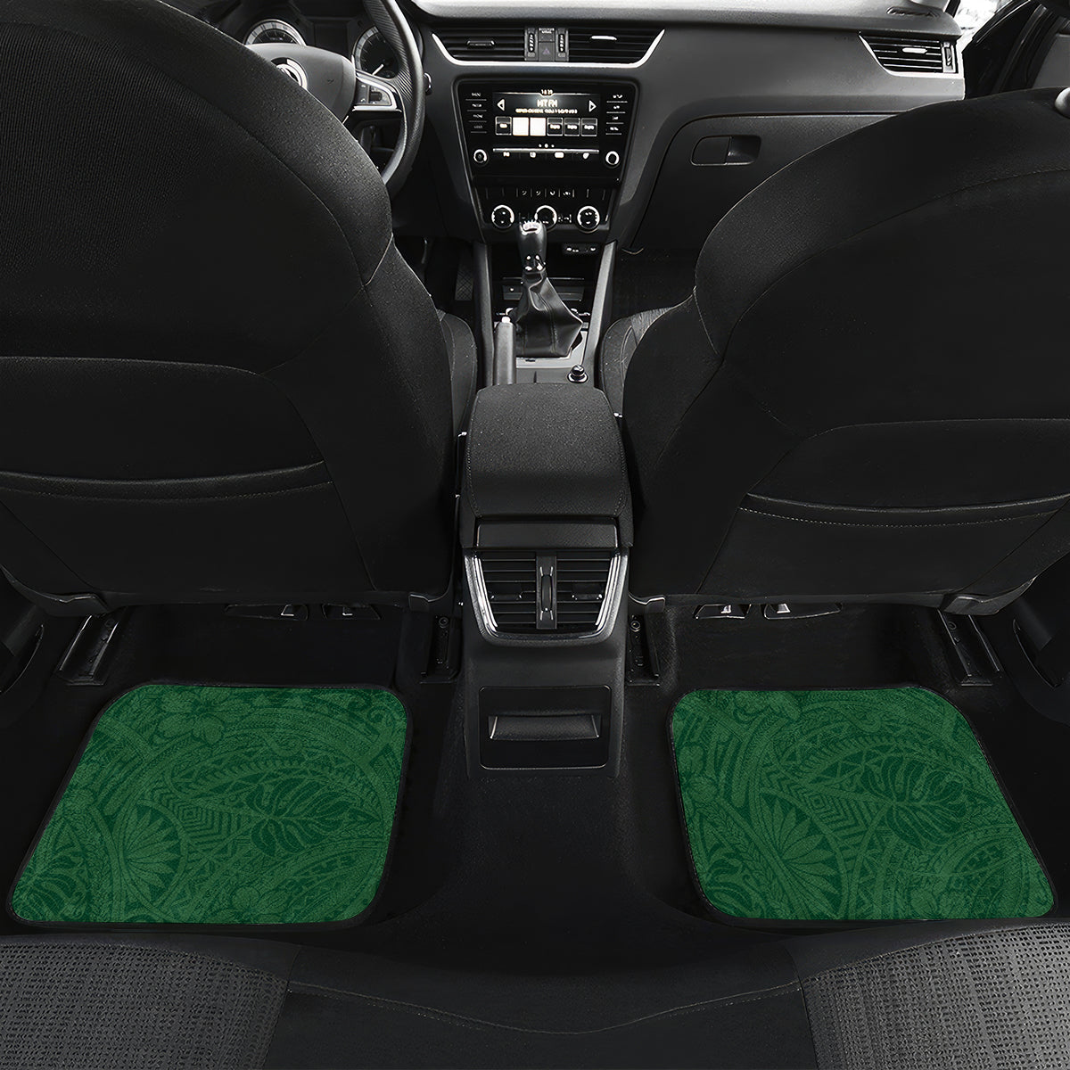 Personalized Solomon Islands Independence Day Car Mats With Coat Of Arms LT05 Set 2pcs - Back Green - Polynesian Pride
