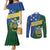 Personalised Solomon Islands Independence Day Couples Matching Mermaid Dress and Long Sleeve Button Shirt With Coat Of Arms