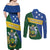 Personalised Solomon Islands Independence Day Couples Matching Off Shoulder Maxi Dress and Long Sleeve Button Shirt With Coat Of Arms