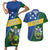 Personalised Solomon Islands Independence Day Couples Matching Short Sleeve Bodycon Dress and Hawaiian Shirt With Coat Of Arms