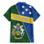 Personalised Solomon Islands Independence Day Family Matching Mermaid Dress and Hawaiian Shirt With Coat Of Arms