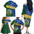 Personalised Solomon Islands Independence Day Family Matching Off The Shoulder Long Sleeve Dress and Hawaiian Shirt With Coat Of Arms