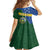 Personalised Solomon Islands Independence Day Family Matching Off Shoulder Short Dress and Hawaiian Shirt With Coat Of Arms
