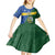 Personalised Solomon Islands Independence Day Kid Short Sleeve Dress With Coat Of Arms
