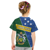 Personalised Solomon Islands Independence Day Kid T Shirt With Coat Of Arms LT05 - Polynesian Pride
