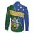 Personalised Solomon Islands Independence Day Long Sleeve Button Shirt With Coat Of Arms