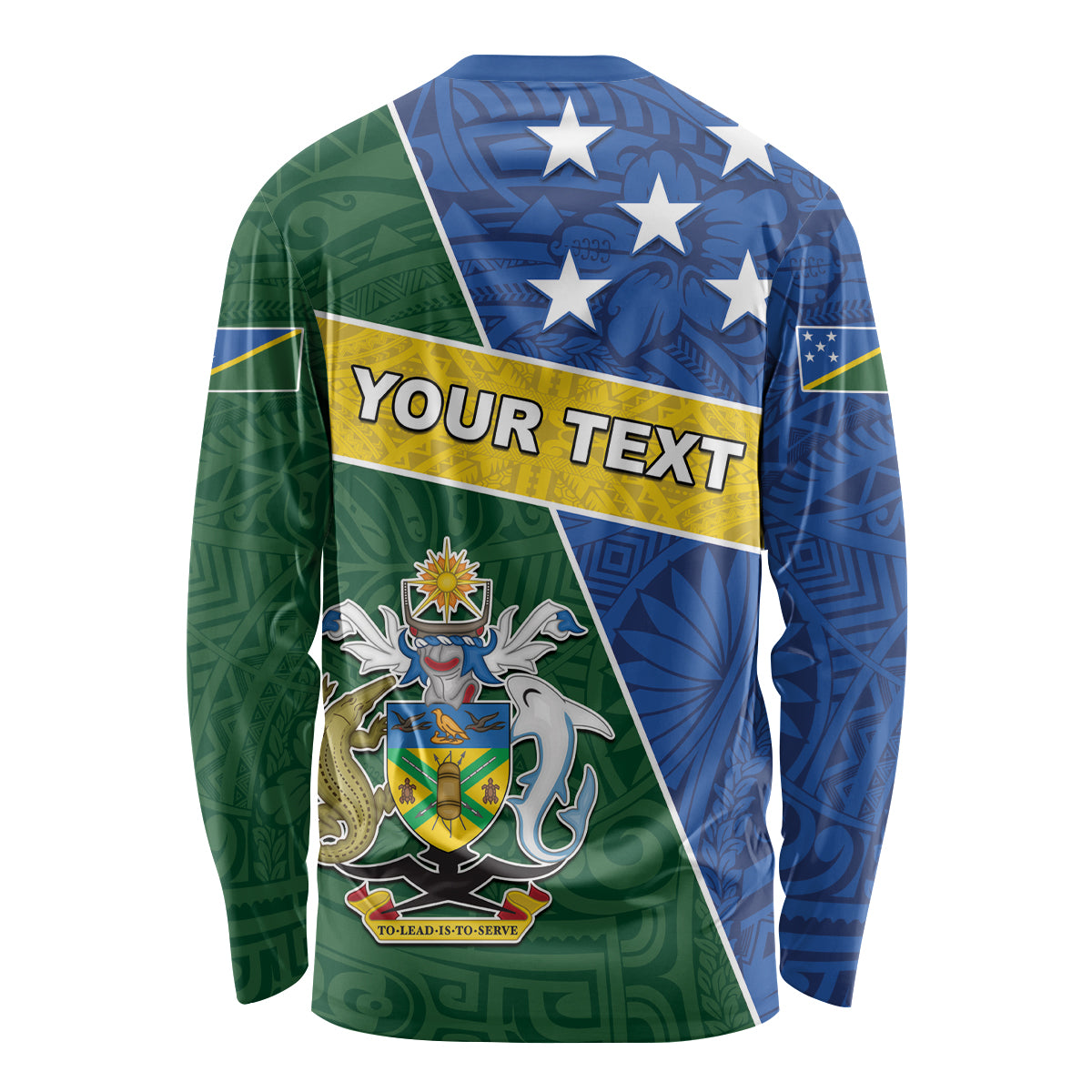 Personalised Solomon Islands Independence Day Long Sleeve Shirt With Coat Of Arms LT05 - Polynesian Pride