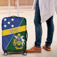 Solomon Islands Independence Day Luggage Cover With Coat Of Arms LT05 Green - Polynesian Pride