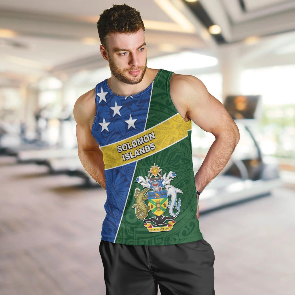 Personalised Solomon Islands Independence Day Men Tank Top With Coat Of Arms
