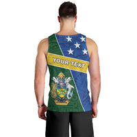 Personalised Solomon Islands Independence Day Men Tank Top With Coat Of Arms LT05 - Polynesian Pride