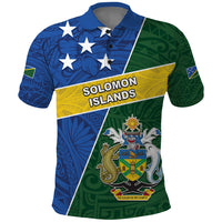 Personalised Solomon Islands Independence Day Polo Shirt With Coat Of Arms LT05 Green - Polynesian Pride